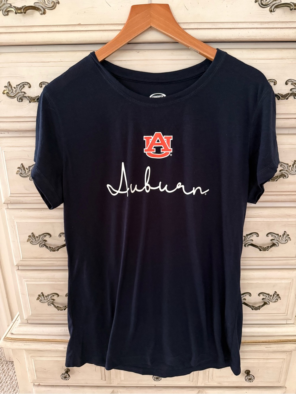 Auburn Women's Navy Script Logo T‑Shirt